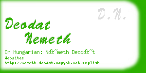 deodat nemeth business card